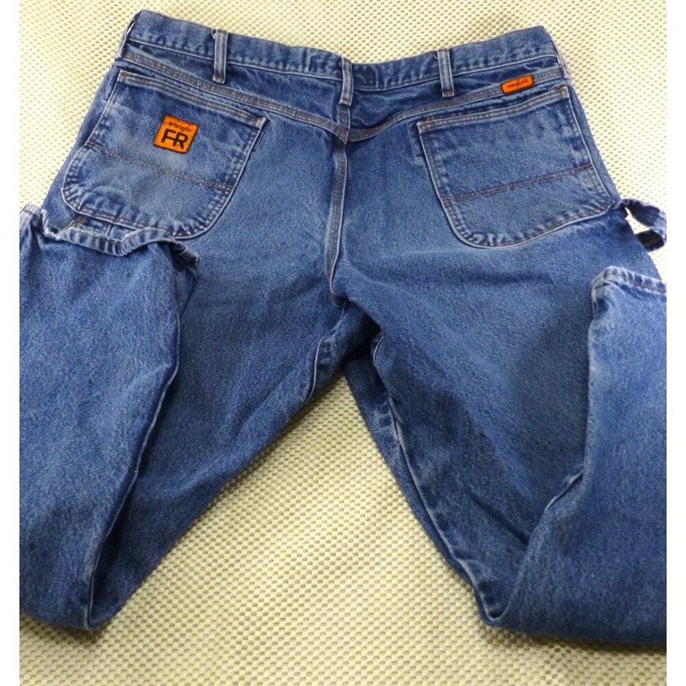 Wrangler FR Riggs Workwear Flame-Resistant Mens Jeans 40x30 100% Cotton Denim Bl